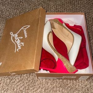 Authentic Christian Louboutins White/Gold/HotPink sz 39